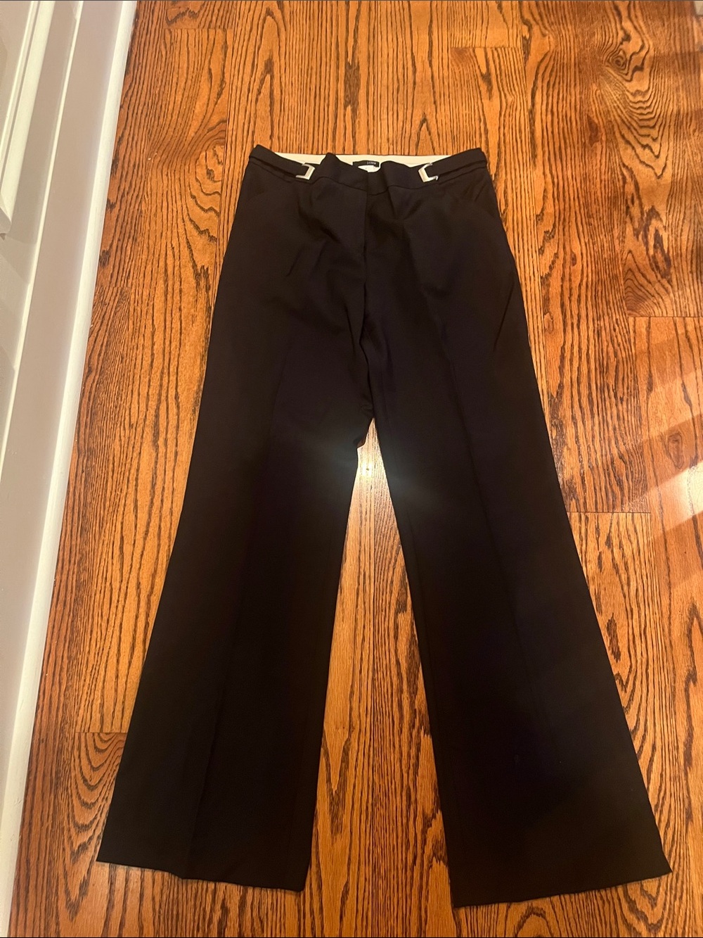 J. Crew Black Trousers with Cream Waistband